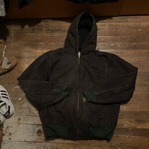 Dyed brown Carhartt jacket says M but fits like S